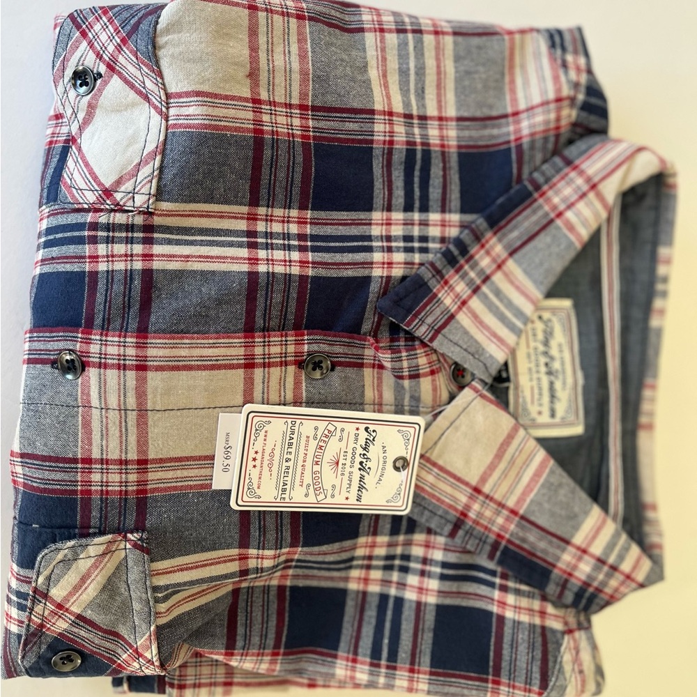 NWT Flag and Anthem Plaid Casual Button Down Shirt XXL - Picture 6 of 7